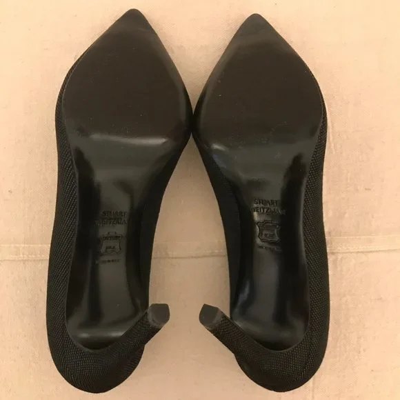 NEW STUART WEITZMAN Curvia Black Bead Nappa Heel US 7M - Picture 5 of 8